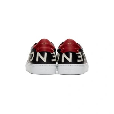 Shop Givenchy Black Reverse Logo Urban Knots Sneakers In 009-blk/red