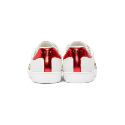 Shop Gucci White New Ace Elastic Band Trainers