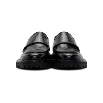 Shop Lanvin Black Goth Logo Print Loafers In 10 Black