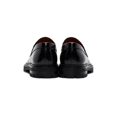 Shop Lanvin Black Goth Logo Print Loafers In 10 Black