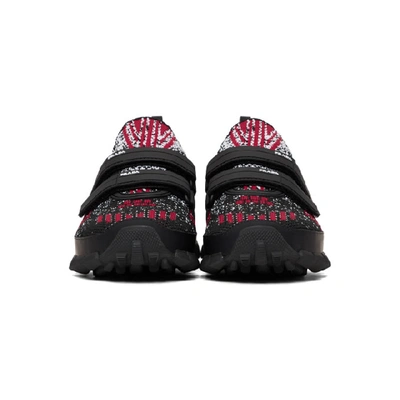 Prada Crossection Knit Black And Red Trainers