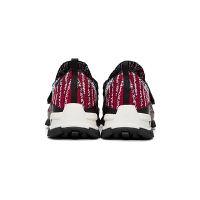 Prada Crossection Knit Black And Red Trainers