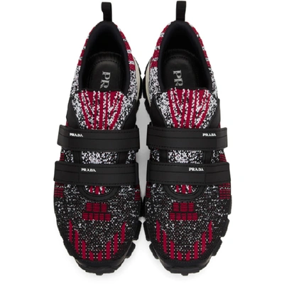 Shop Prada Black & Red Crossection Trainers