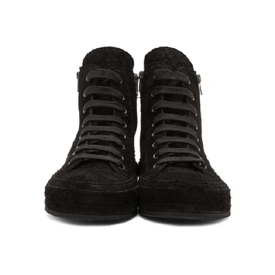 Shop Ann Demeulemeester Black Suede High-top Sneakers In Scamonero