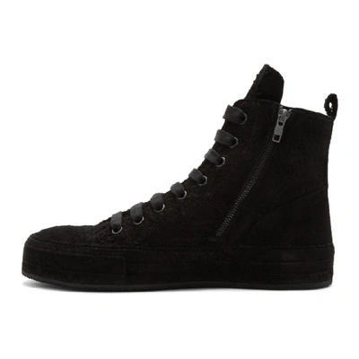 Shop Ann Demeulemeester Black Suede High-top Sneakers In Scamonero