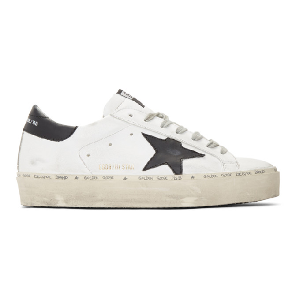 white and black golden goose sneakers