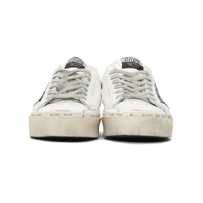 Shop Golden Goose White And Black Hi Star Sneakers In White Leath