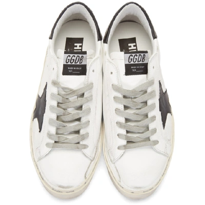 Shop Golden Goose White And Black Hi Star Sneakers In White Leath