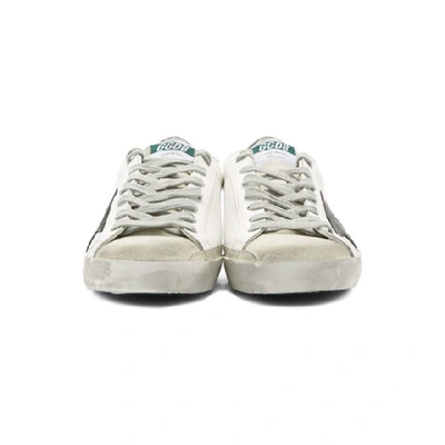 Shop Golden Goose Ssense Exclusive White & Green Super Sstar Sneakers In White-black