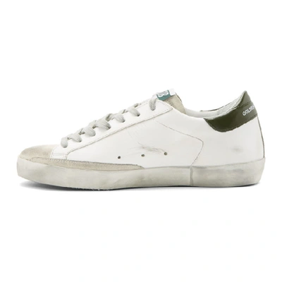 Shop Golden Goose Ssense Exclusive White & Green Super Sstar Sneakers In White-black