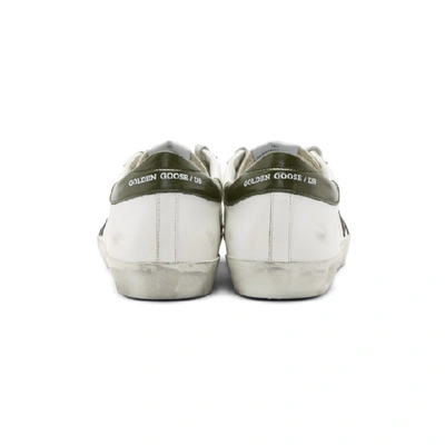 Shop Golden Goose Ssense Exclusive White & Green Super Sstar Sneakers In White-black