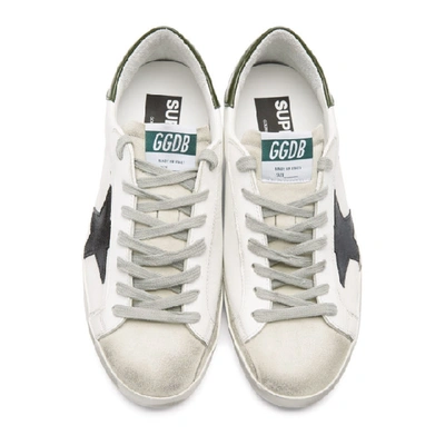 Shop Golden Goose Ssense Exclusive White & Green Super Sstar Sneakers In White-black