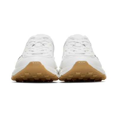 Shop Gucci White Rhyton Sneakers In 9014 Grtwht