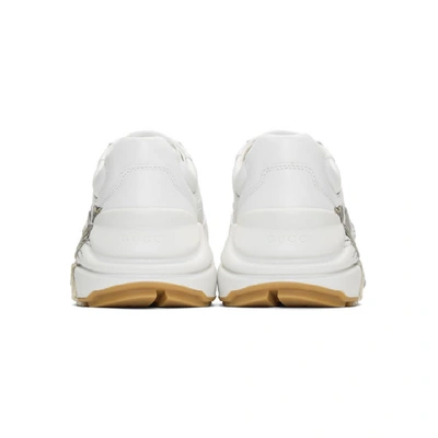 Shop Gucci White Rhyton Sneakers In 9014 Grtwht