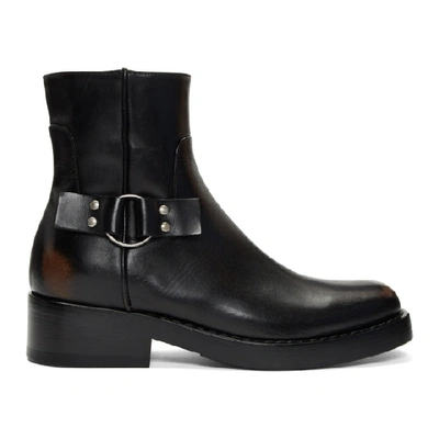 Shop Raf Simons Black High Sole Detail Low Boots In 00099 Black