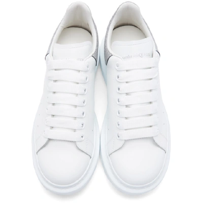 Shop Alexander Mcqueen White And Silver Tiny Dancer Oversized Sneakers