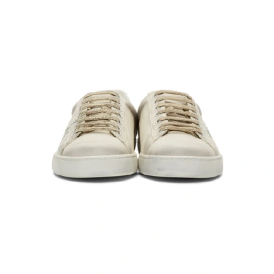 Shop Gucci White Blade New Ace Sneakers