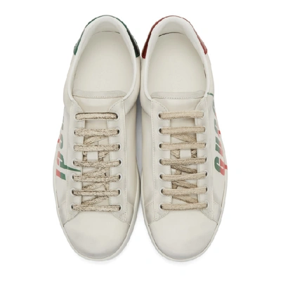 Shop Gucci White Blade New Ace Sneakers