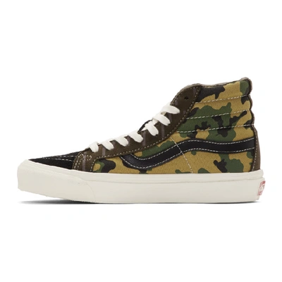 Shop Vans Black And Green Mixed Camo Og Sk8-hi Sneakers In Grn Blk