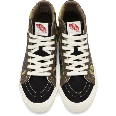 Shop Vans Black And Green Mixed Camo Og Sk8-hi Sneakers In Grn Blk
