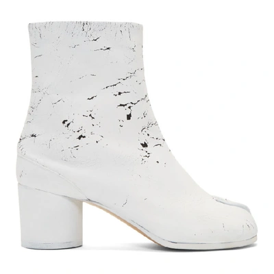 Shop Maison Margiela Ssense Exclusive Black White-out Tabi Boots In T1021black