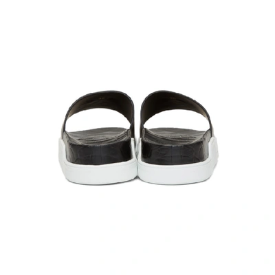 Shop Christian Louboutin Black Beau Pool Slides In Bk65 Blksil