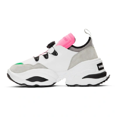 Shop Dsquared2 Ssense Exclusive Off-white The Rolling Giant Sneakers In White/fuchsia