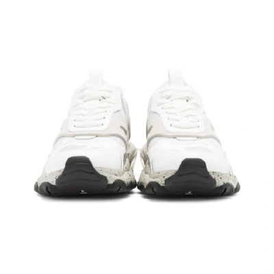 Shop Valentino White And Grey  Garavani Camo Bounce Sneakers In 0mo Wht