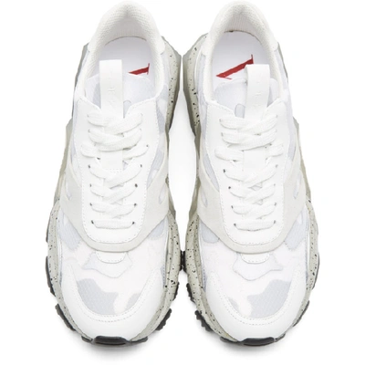 Shop Valentino White And Grey  Garavani Camo Bounce Sneakers In 0mo Wht