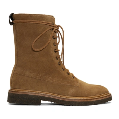 Shop Rhude Brown Suede Ma-1 Boots