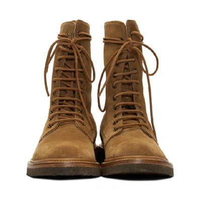 Shop Rhude Brown Suede Ma-1 Boots