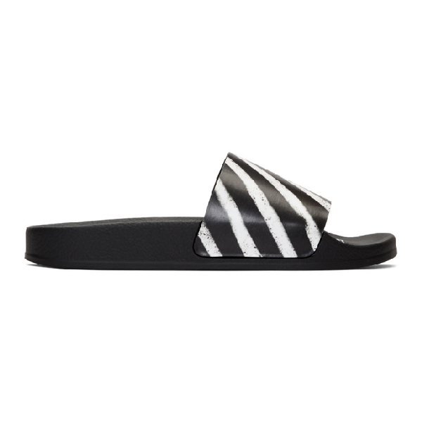 black and white striped sliders