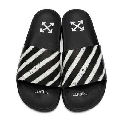 Off white spray deals striped slide sandals
