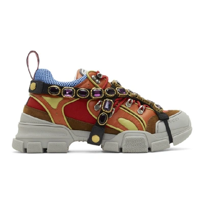 Shop Gucci Multicolor Removable Crystals Flashtrek Sneakers In 6493 Lt H.r