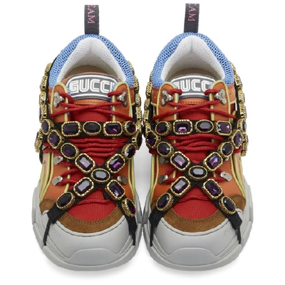 Shop Gucci Multicolor Removable Crystals Flashtrek Sneakers In 6493 Lt H.r