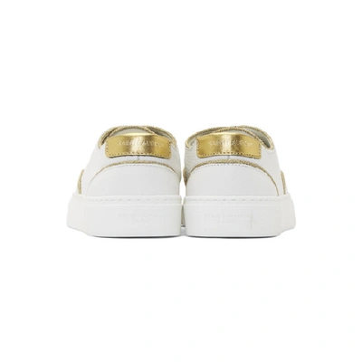 Shop Saint Laurent White & Gold Venice Sneakers In Optic White