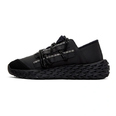 Shop Giuseppe Zanotti Black Leather Urchin Sneakers In Ulan Nero