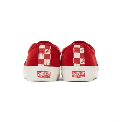 Shop Vans Red Checkerboard Suede Og Authentic Lx Sneakers In Red/checker