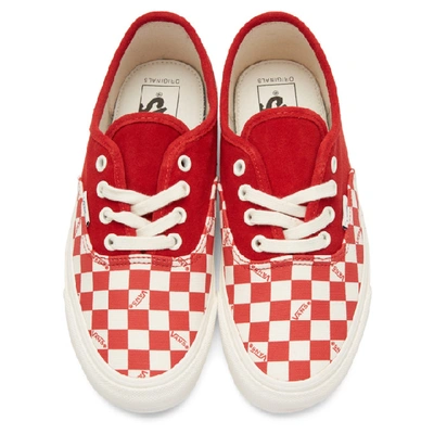 Shop Vans Red Checkerboard Suede Og Authentic Lx Sneakers In Red/checker