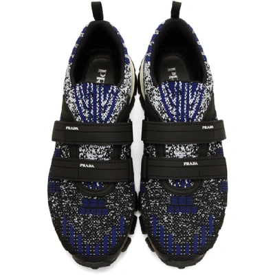 Shop Prada Black & Indigo Crossection Trainers