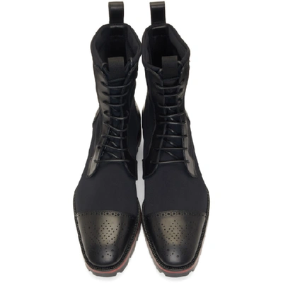 Shop Christian Louboutin Black Sockroc Boots In Bk01 Black