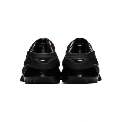 Shop Maison Margiela Black Cross Loafers In T8013 Black