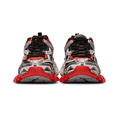 Shop Balenciaga Grey & Red Track.2 Open Sneakers In Red/grey