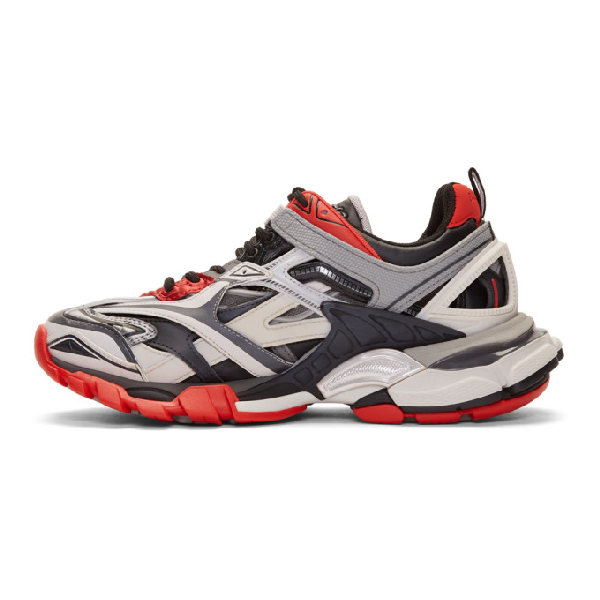 balenciaga track white grey red