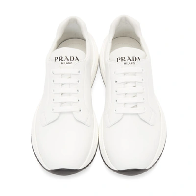 Shop Prada White Vit Montana Sneakers In Bianca
