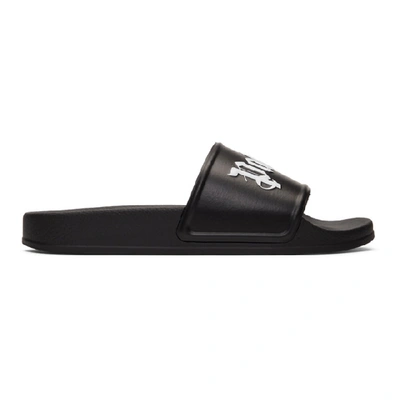 Shop Palm Angels Black Pool Slides