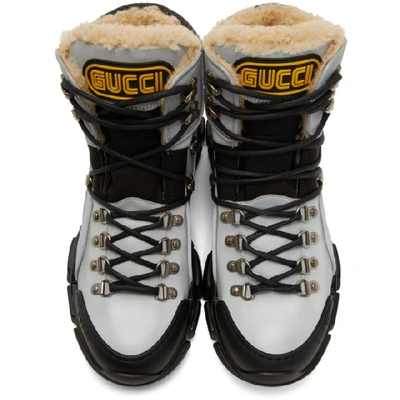 Shop Gucci Grey Reflective Flashtrek High-top Sneakers In 8169 Reflec