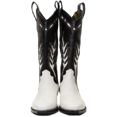 Shop Off-white Black & White Cowboy Boots