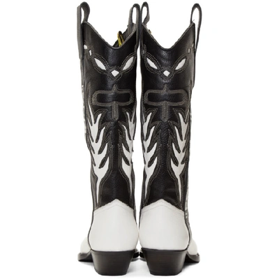 Shop Off-white Black & White Cowboy Boots