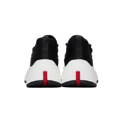 Shop Prada Black Knit Prax 01 Trainers